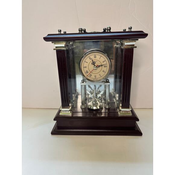 Wallace Silversmiths Cherry Carriage Mantel Clock Battery Operated READ - Picture 2 of 6